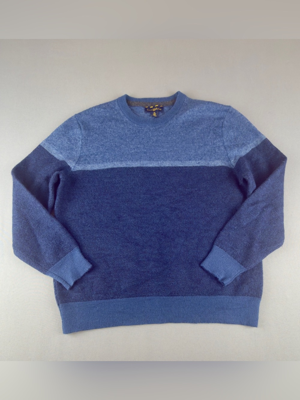 Club Room Men's Two-Tone Blue Crewneck Sweater